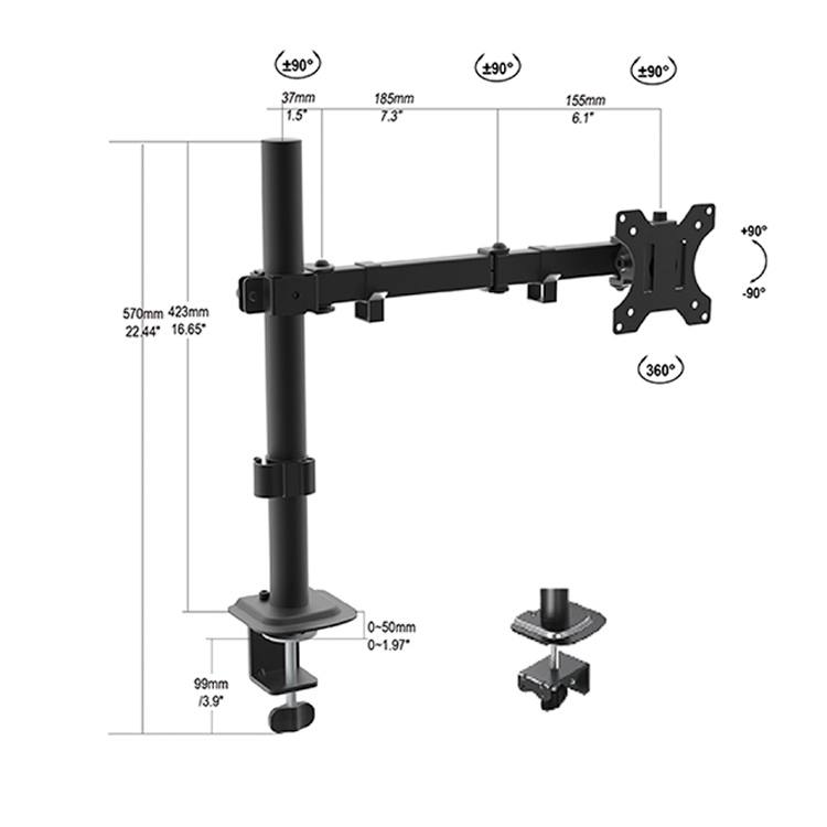 Soporte para Monitor Netmak 10" - 32 " Brazo Movil Articulado Art.NM-ST17
